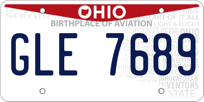 OH license plate GLE7689