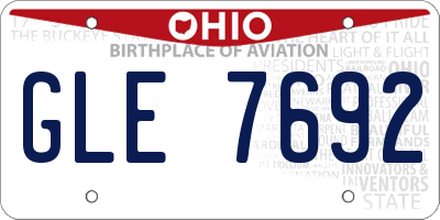 OH license plate GLE7692