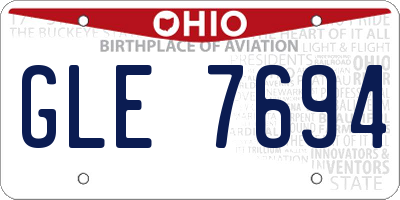 OH license plate GLE7694