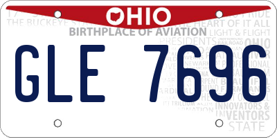 OH license plate GLE7696