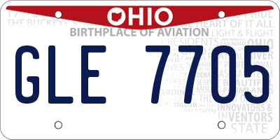 OH license plate GLE7705