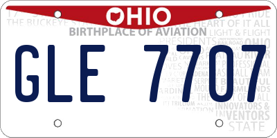 OH license plate GLE7707