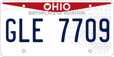 OH license plate GLE7709