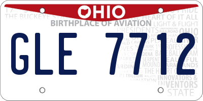 OH license plate GLE7712