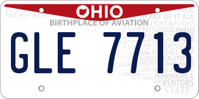 OH license plate GLE7713