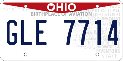 OH license plate GLE7714