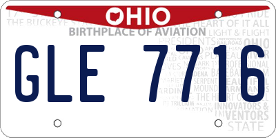 OH license plate GLE7716