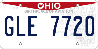 OH license plate GLE7720