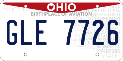 OH license plate GLE7726