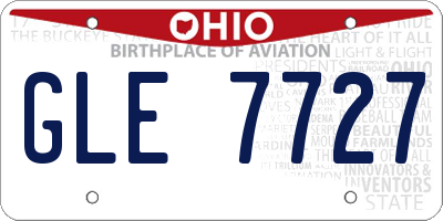 OH license plate GLE7727