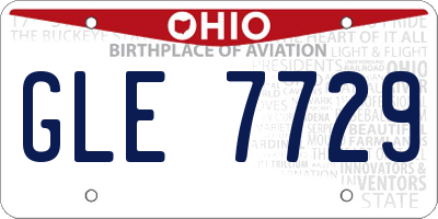 OH license plate GLE7729