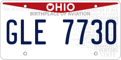 OH license plate GLE7730