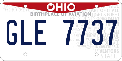 OH license plate GLE7737