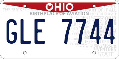 OH license plate GLE7744