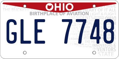 OH license plate GLE7748