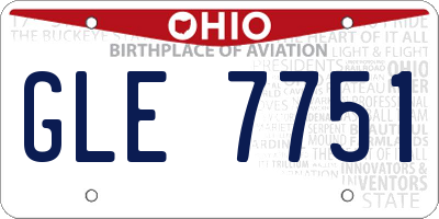OH license plate GLE7751