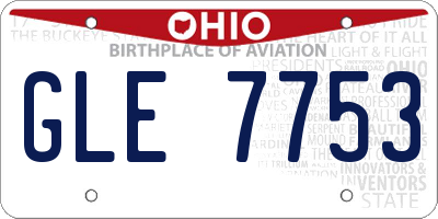OH license plate GLE7753