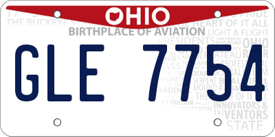 OH license plate GLE7754