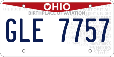OH license plate GLE7757