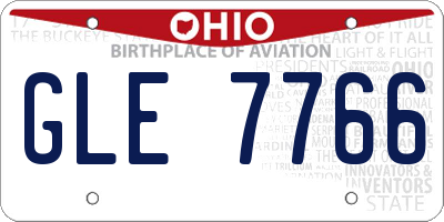OH license plate GLE7766