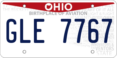 OH license plate GLE7767