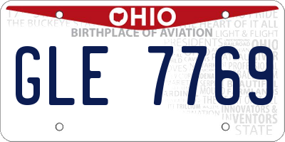 OH license plate GLE7769