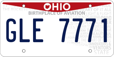 OH license plate GLE7771