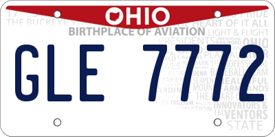 OH license plate GLE7772