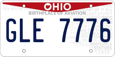 OH license plate GLE7776