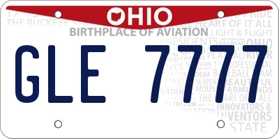 OH license plate GLE7777