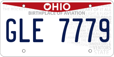 OH license plate GLE7779