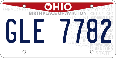 OH license plate GLE7782