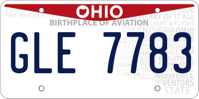 OH license plate GLE7783