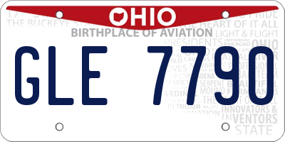 OH license plate GLE7790
