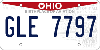 OH license plate GLE7797