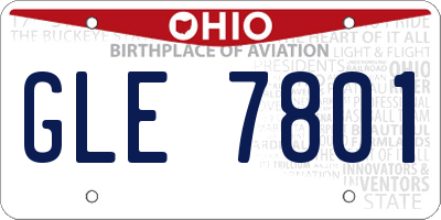 OH license plate GLE7801