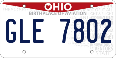 OH license plate GLE7802