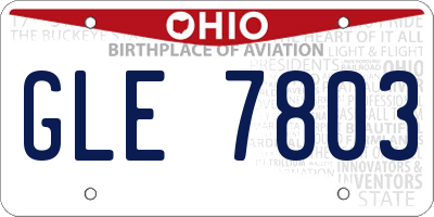 OH license plate GLE7803