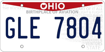 OH license plate GLE7804