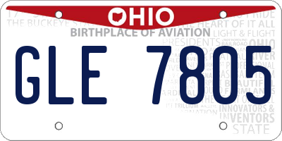 OH license plate GLE7805