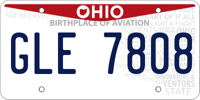 OH license plate GLE7808