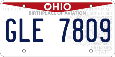 OH license plate GLE7809