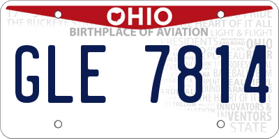 OH license plate GLE7814