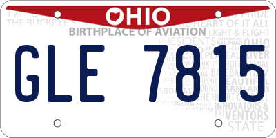OH license plate GLE7815