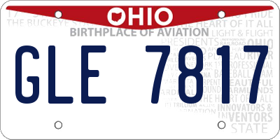 OH license plate GLE7817