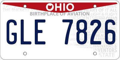 OH license plate GLE7826