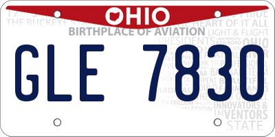 OH license plate GLE7830