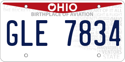 OH license plate GLE7834