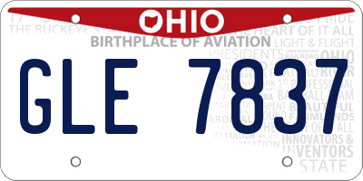 OH license plate GLE7837