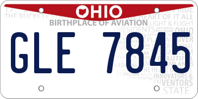 OH license plate GLE7845